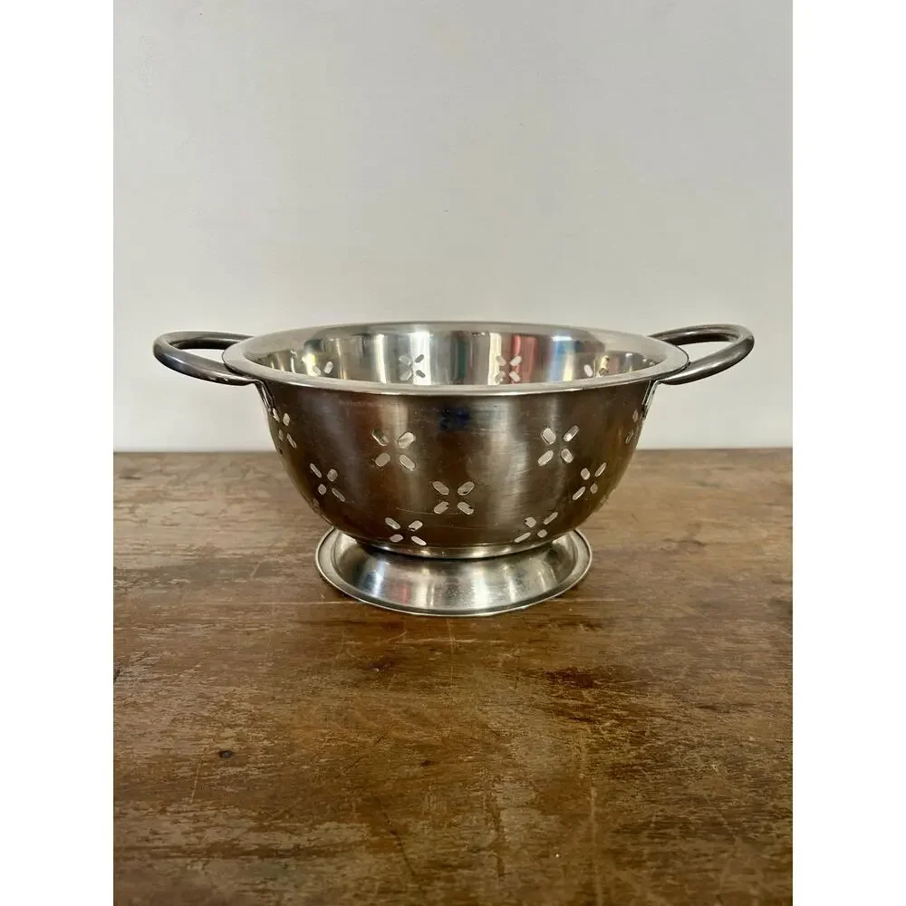 Vintage Stainless Steel Collander | Strainer | Kitchen Accessories